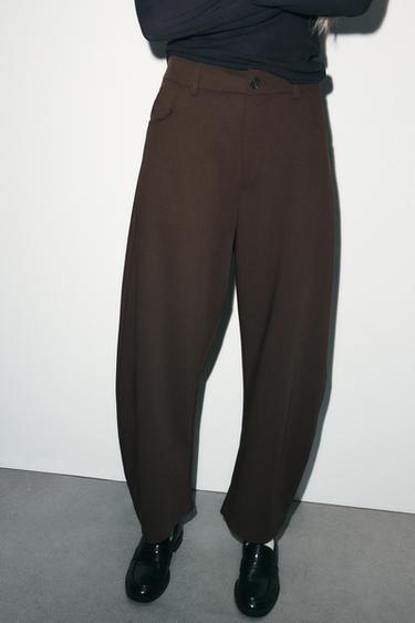 BALLOON TROUSERS - Dark brown by Zara