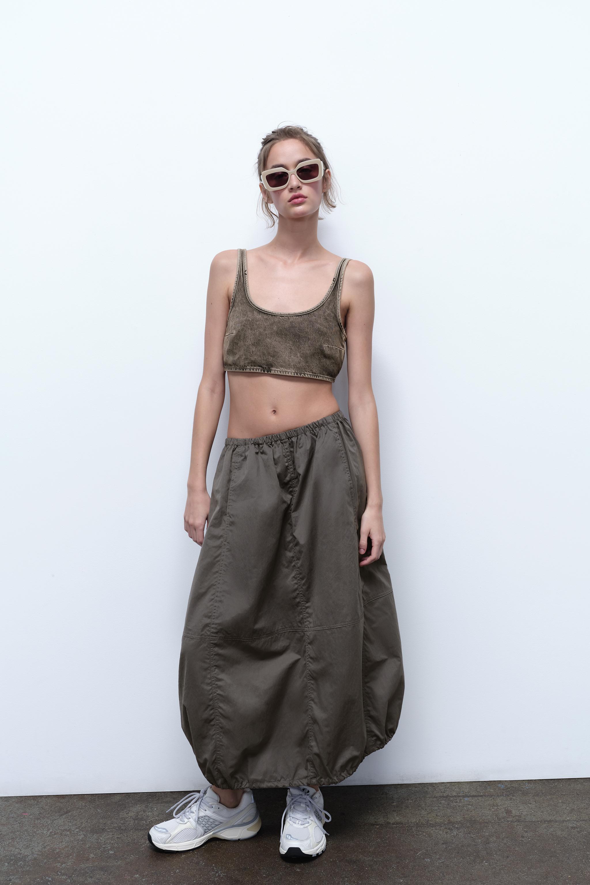 BALLOON MIDI SKIRT Dark grey ZARA United Kingdom