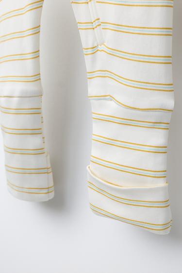 TWO-PACK OF CIRCUS AND STRIPE CONVERTIBLE FOOT SLEEPSUITS - Ecru by Zara - Image 4