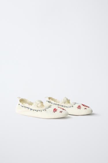 BASKETS D'INTÉRIEUR BRODÉES - Blanc de Zara - Image 1