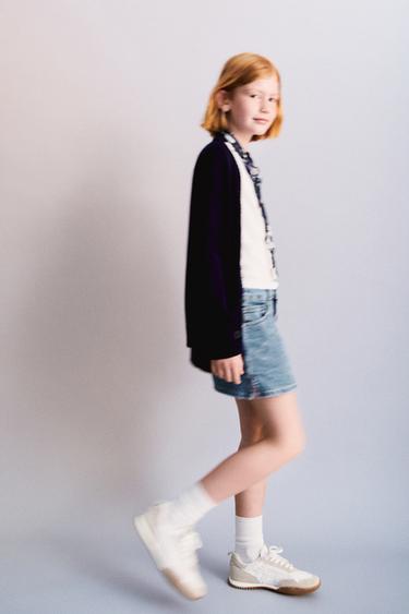 Zara HEART DENIM SKIRT - Blue