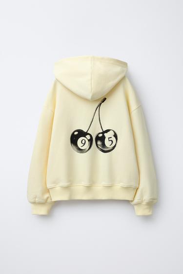 SWEAT IMPRIMÉ CERISES - Jaune de Zara - Image 1