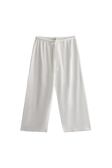 COTTON JERSEY TROUSERS - White by Zara