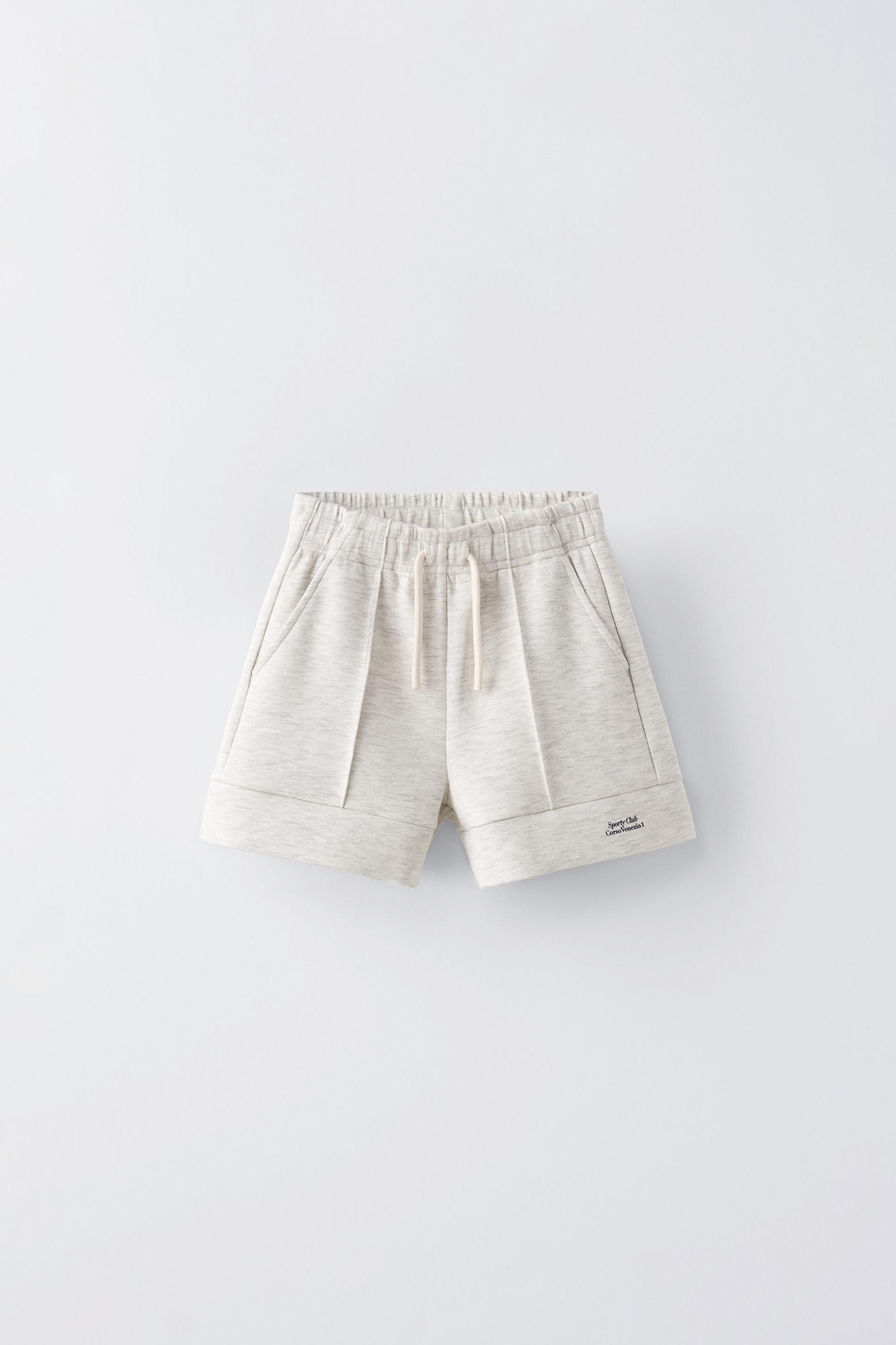 CENTRAL SEAM SHORTS WITH TEXT - Gray marl | ZARA United States