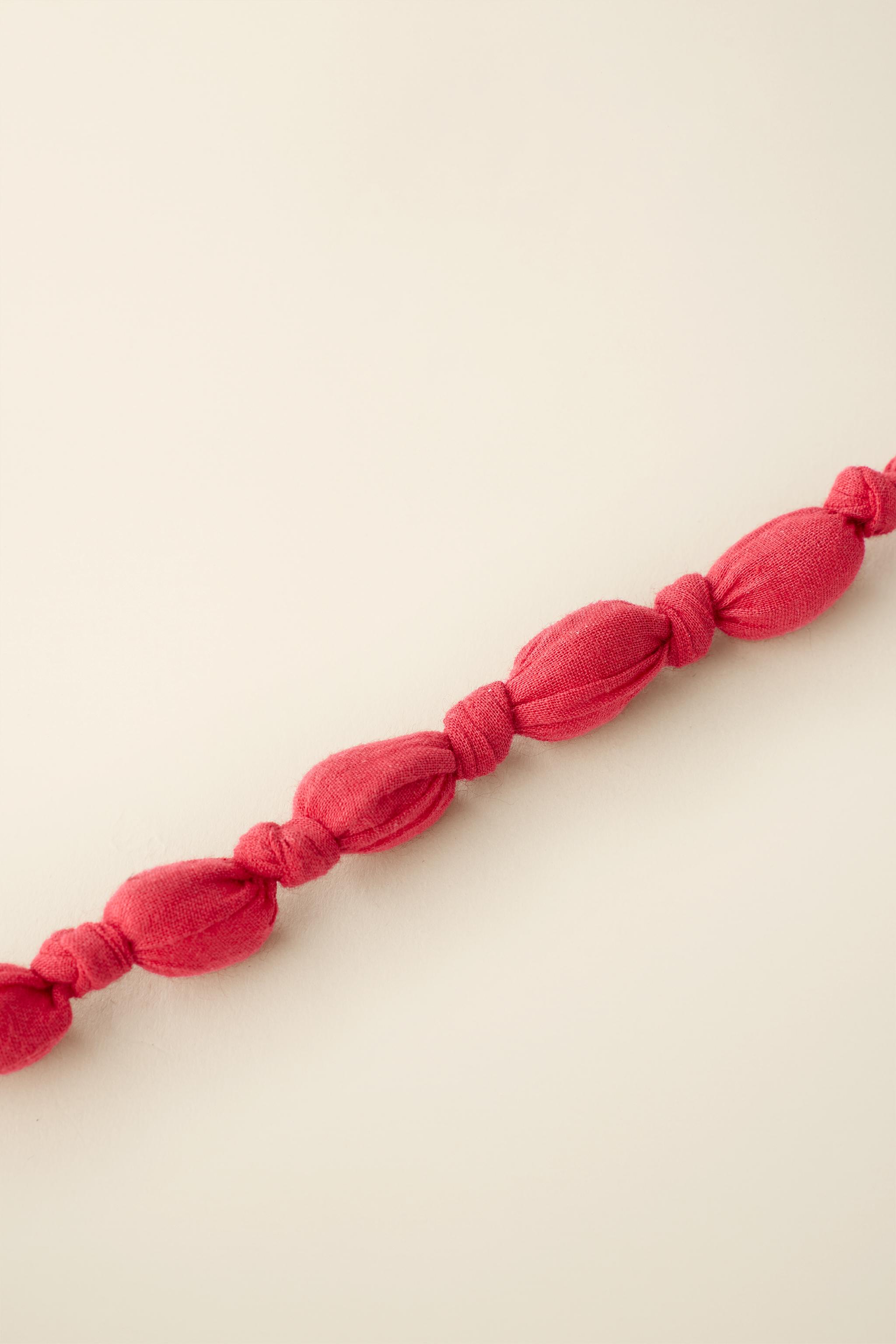 WOVEN TIE NECKLACE CREATED BY CARAMEL LONDON X ZARA — Red