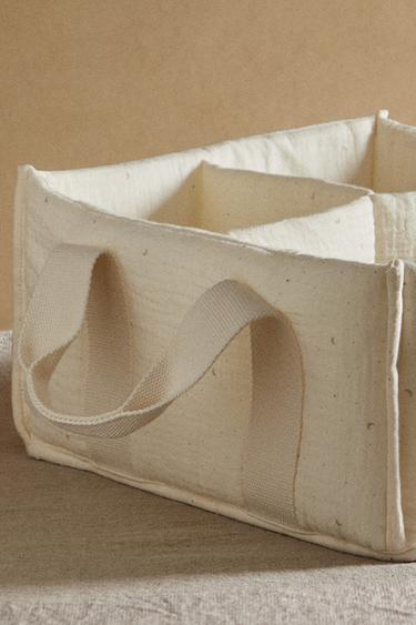 CHILDREN'S MOON NAPPY CADDY WITH HANDLES - Taupe grey by Zara - Image 5