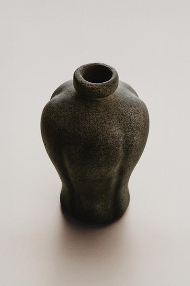 GLEICHMÄSSIGE TERRAKOTTA-VASE - Khaki von Zara