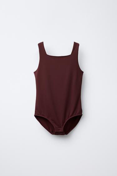 POLYAMIDE BODYSUIT - Burgundy by Zara