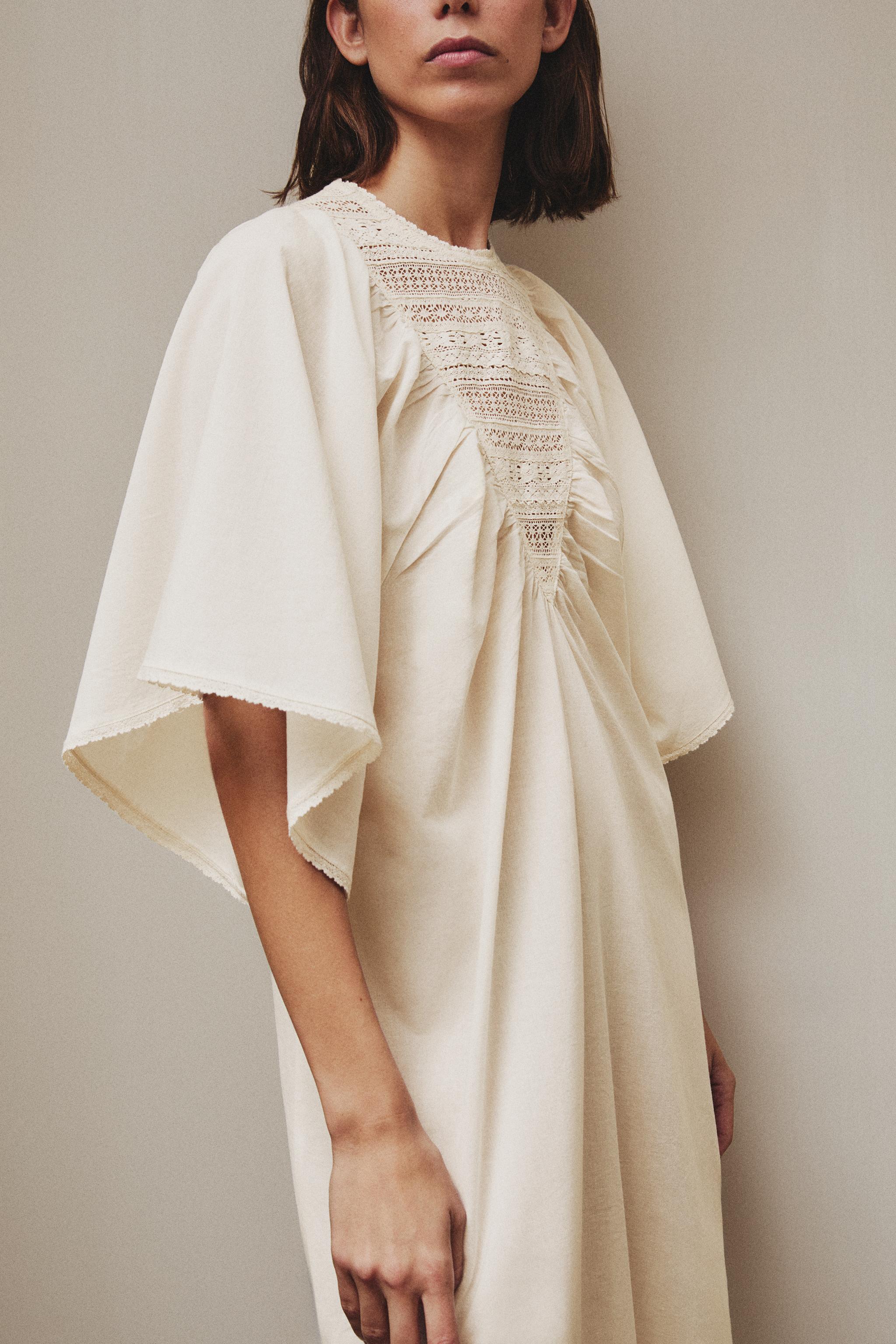 CHEMISE DE NUIT MANCHES DENTELLE