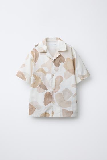 WATERCOLOUR PRINT SHIRT - Ecru by Zara - Image 0