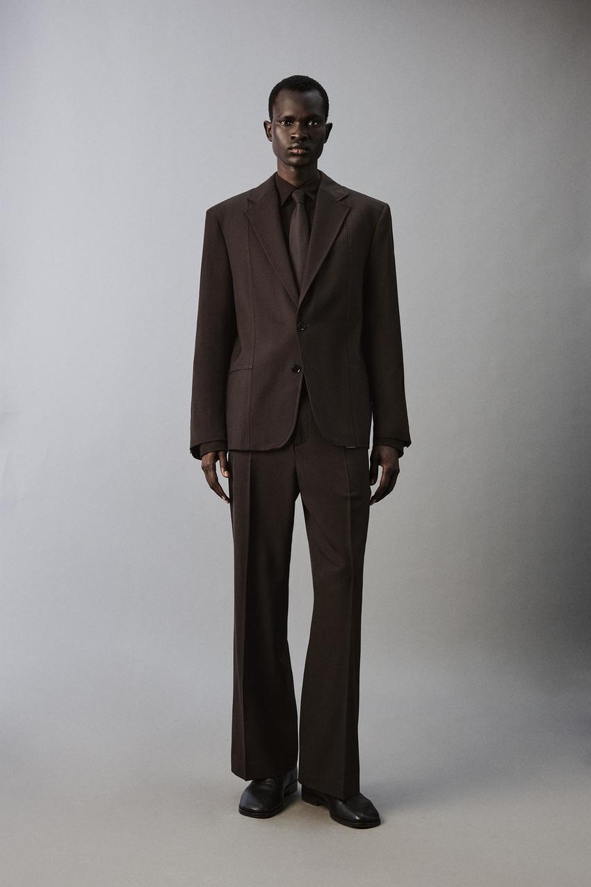 brown flare dress pants Tall High Waist Flare Dress Pants – Tall Size main image 1