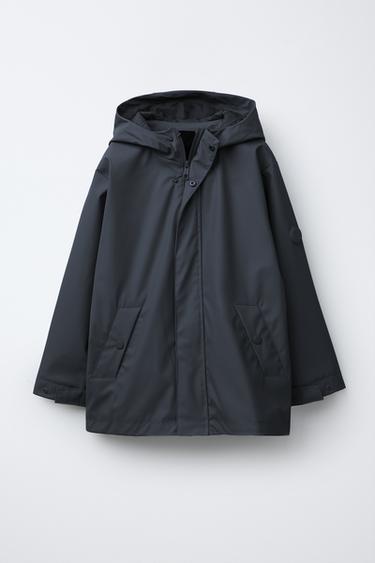 WATER REPELLENT RUBBERIZED PARKA - Navy blue by Zara