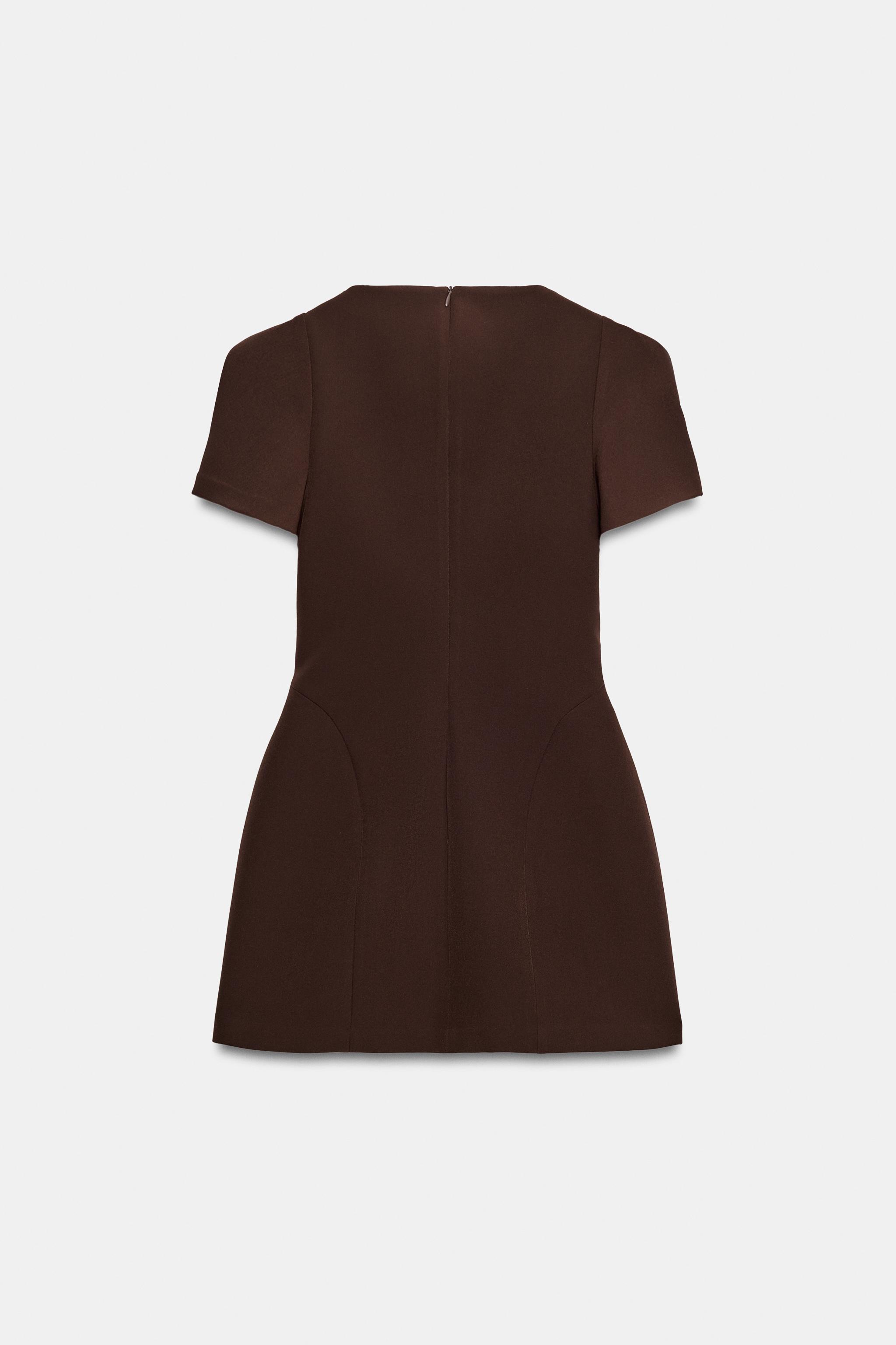 PLEATED SLEEVE MINI DRESS
