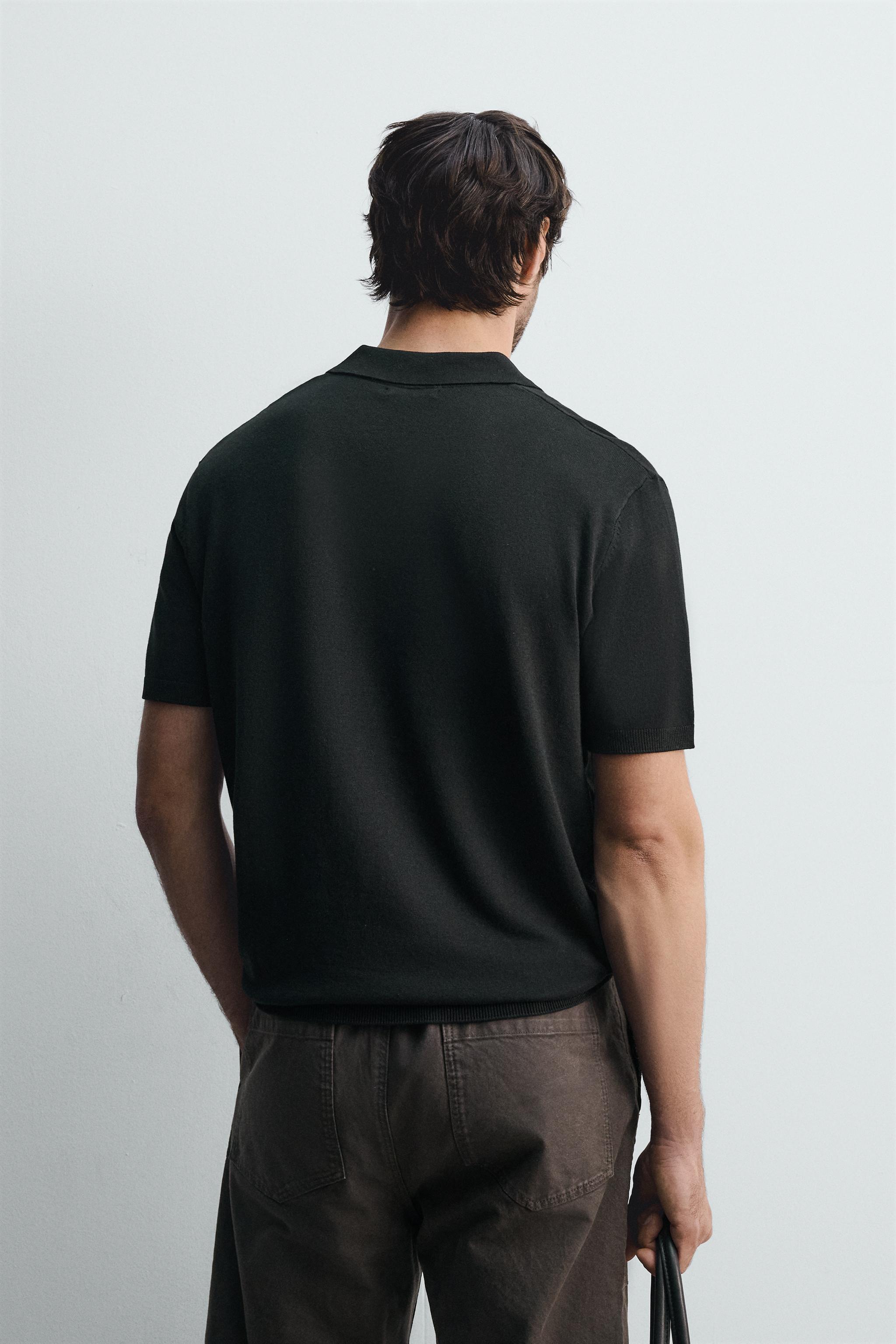 VISCOSE BLEND KNIT POLO SHIRT