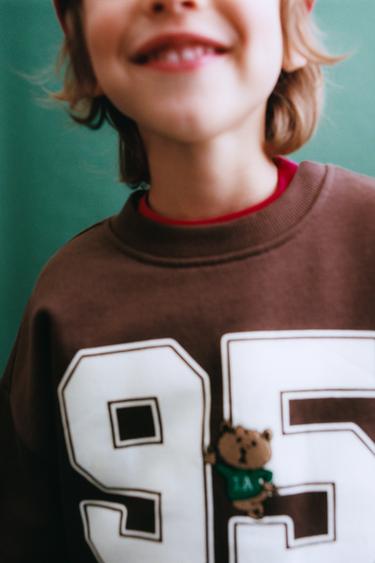 SUDADERA NÚMERO ANIMAL BORDADO - Marrón de Zara