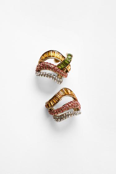 Zara PACK OF 3 SPARKLY EAR CUFFS - Golden