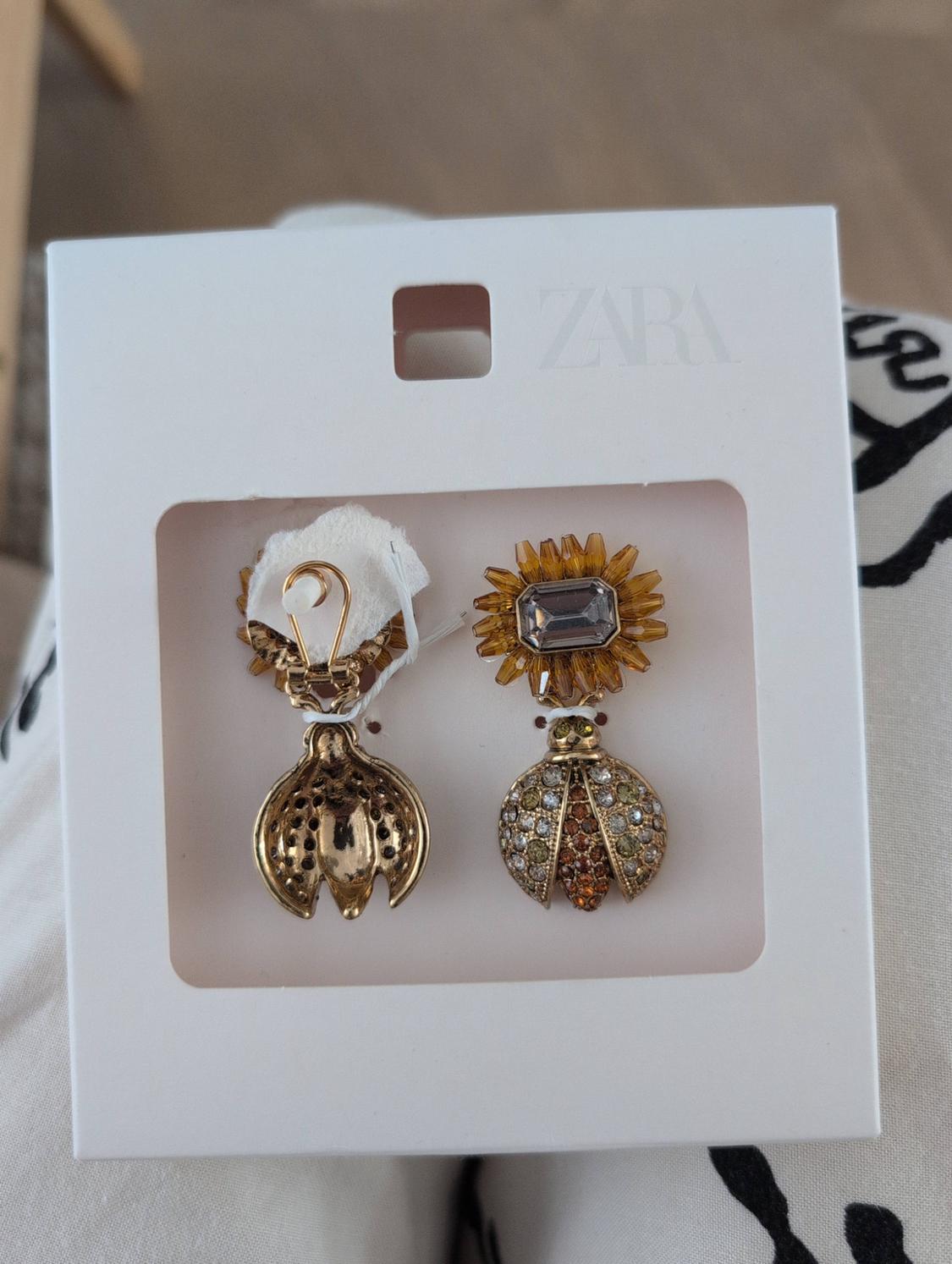 SUNFLOWER BEE RHINESTONE EARRINGS - Image 3