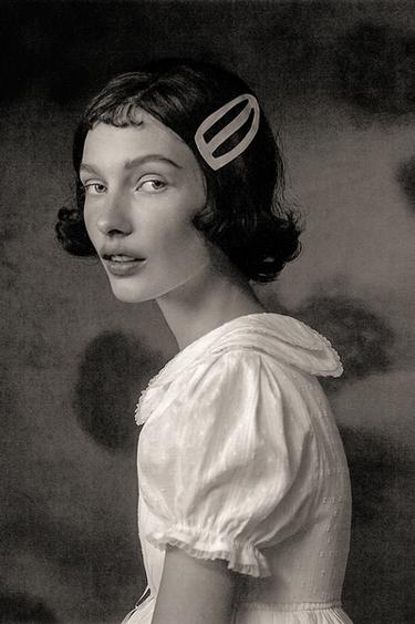 ROBE COMBINAISON À COL CLAUDINE EN PLUMETIS - Écru de Zara - Image 1
