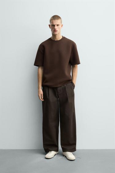 SUDADERA RELAXED FIT TÉCNICA - Marrón oscuro de Zara - Imagen 0