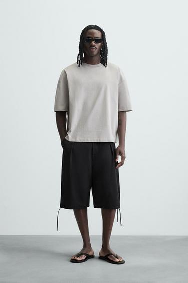 RELAXED FIT TECHNICAL T-SHIRT - Pearl grey by Zara - Image 0