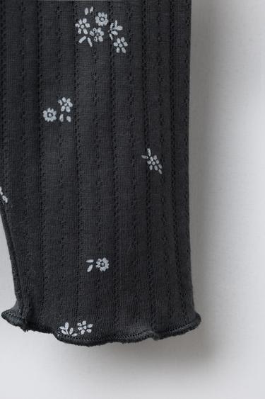 LEGGING IMPRIMÉ FLEURS - Anthracite foncé de Zara - Image 2