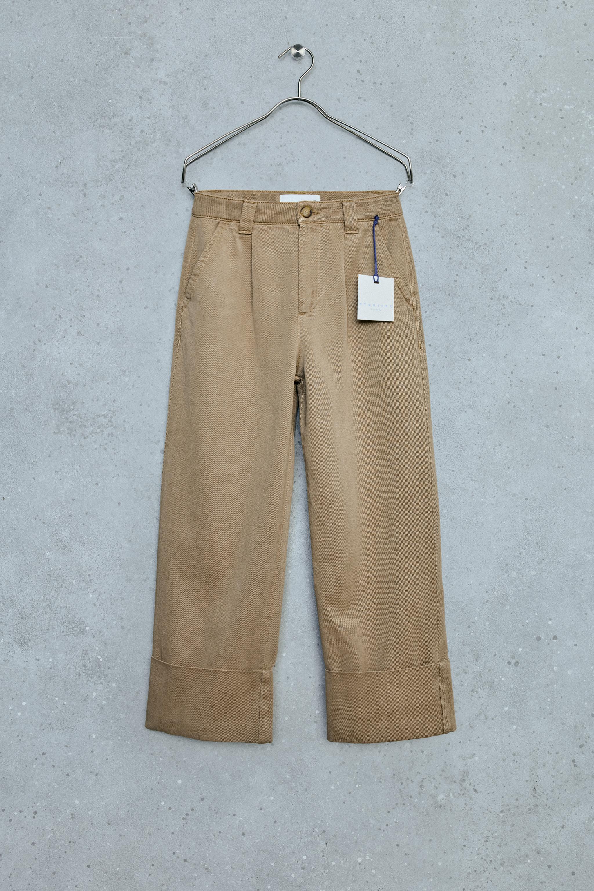 STORIESZ - FLUID WIDE LEG TROUSERS — Beige