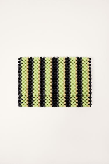 LIMITED EDITION BEADED CLUTCH BAG - Yellow by Zara