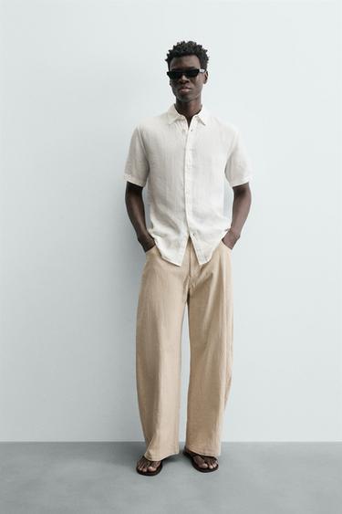 CAMISA 100% LINO - Blanco de Zara - Imagen 0