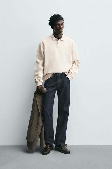 Zara REGULAR FIT TEXTURED POLO SHIRT - Ecru - Image 0