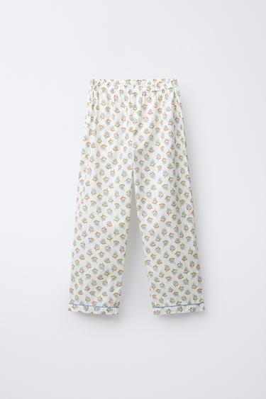 6-14 YEARS/ FLORAL SHIRT AND TROUSERS PYJAMAS - camel by Zara - Image 3