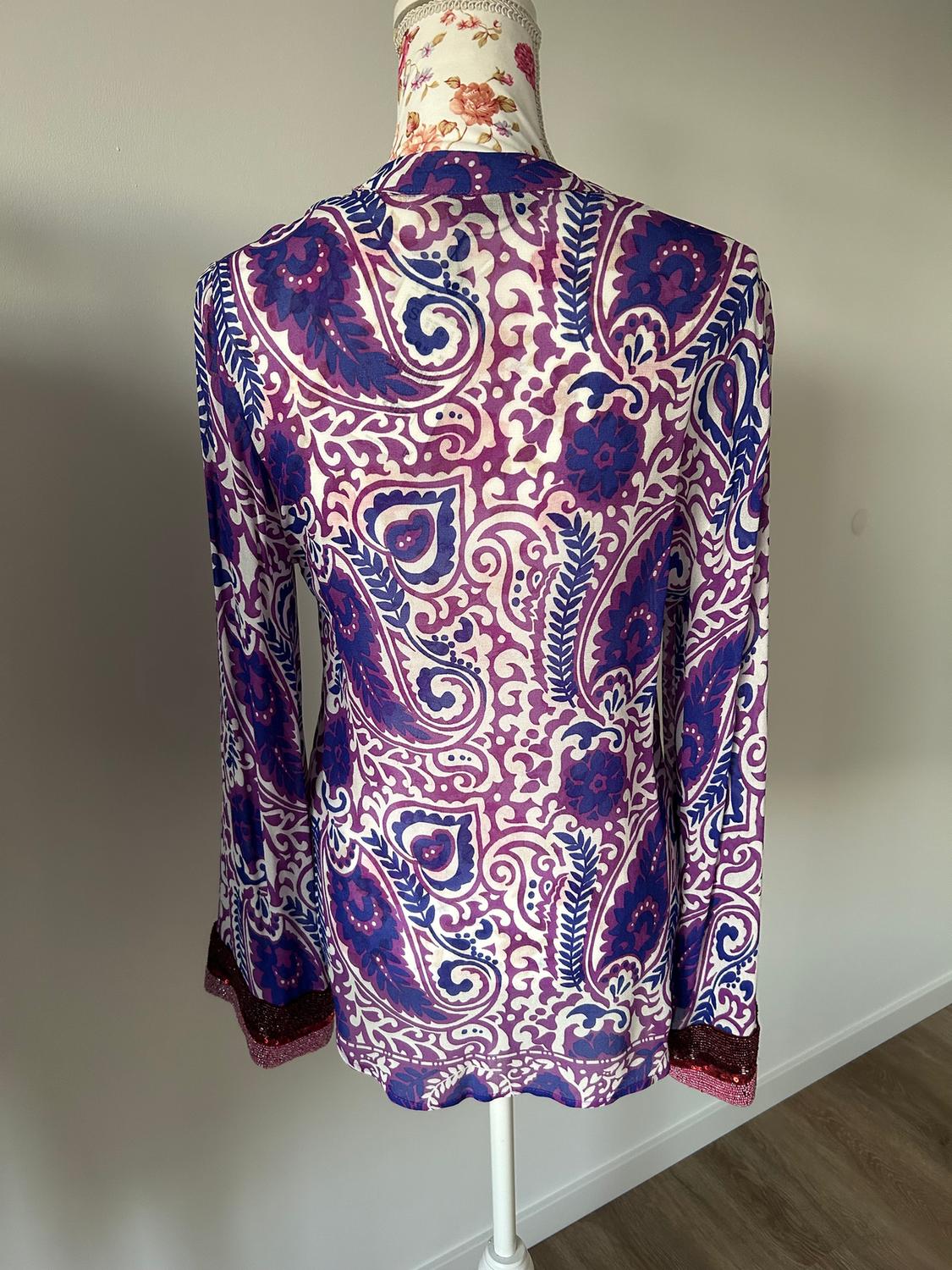 BEADED PRINTED BLOUSE - Image 2