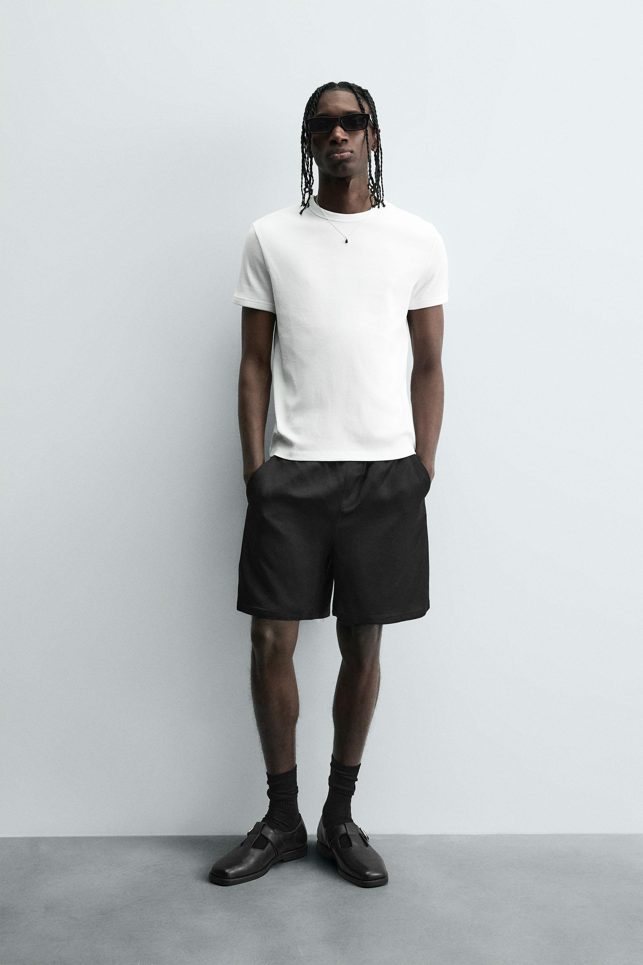 CAMISETA BÁSICA COM NERVURAS - Branco | ZARA Brasil
