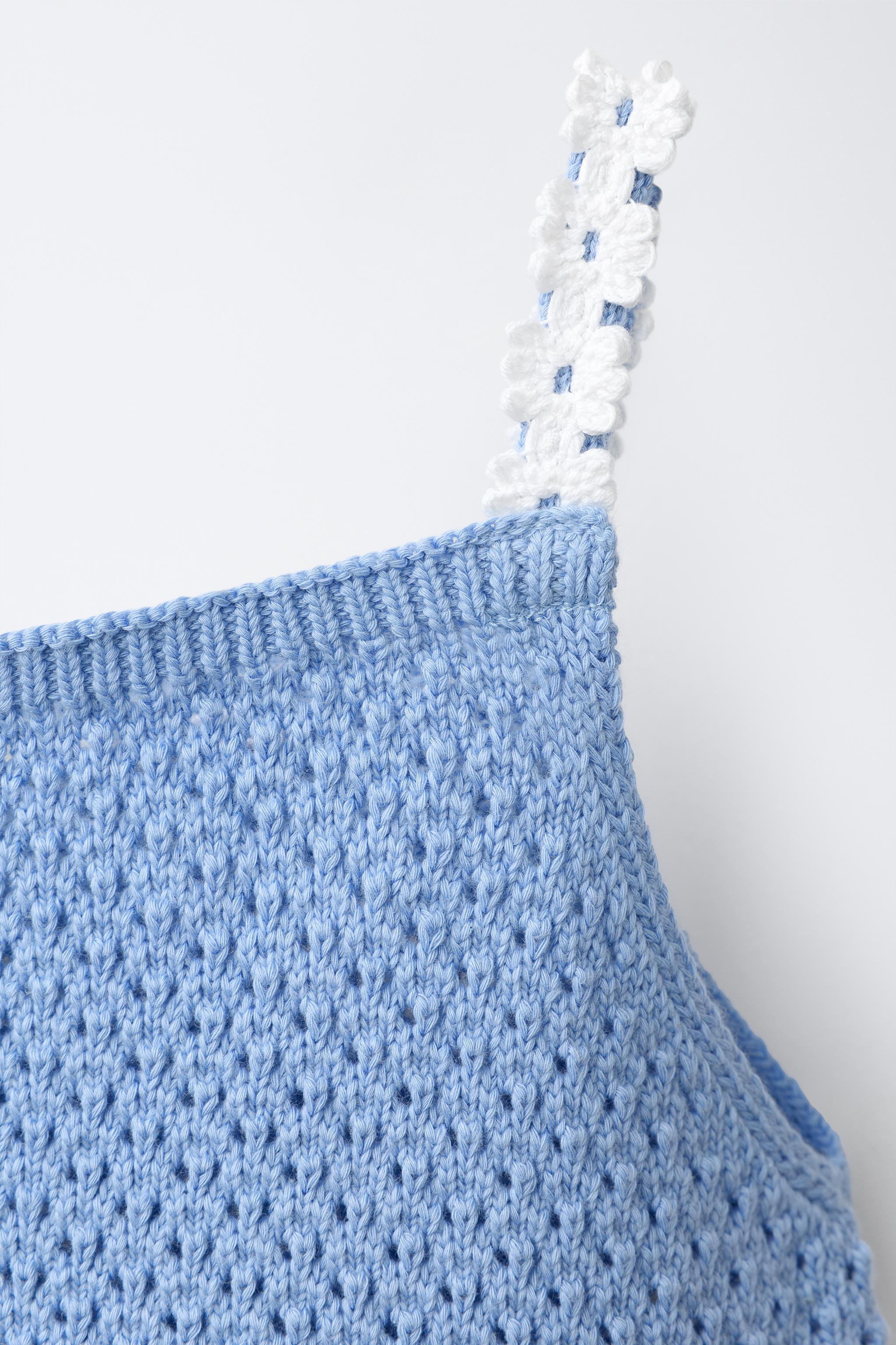 Детские платья Zara STRIPED AND SWISS EMBROIDERED KNIT DRESS — фото 4