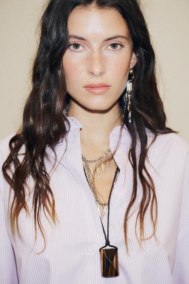 OVERSIZE POPLIN SHIRT WITH BACK TIES - Lilac by Zara - Image 2