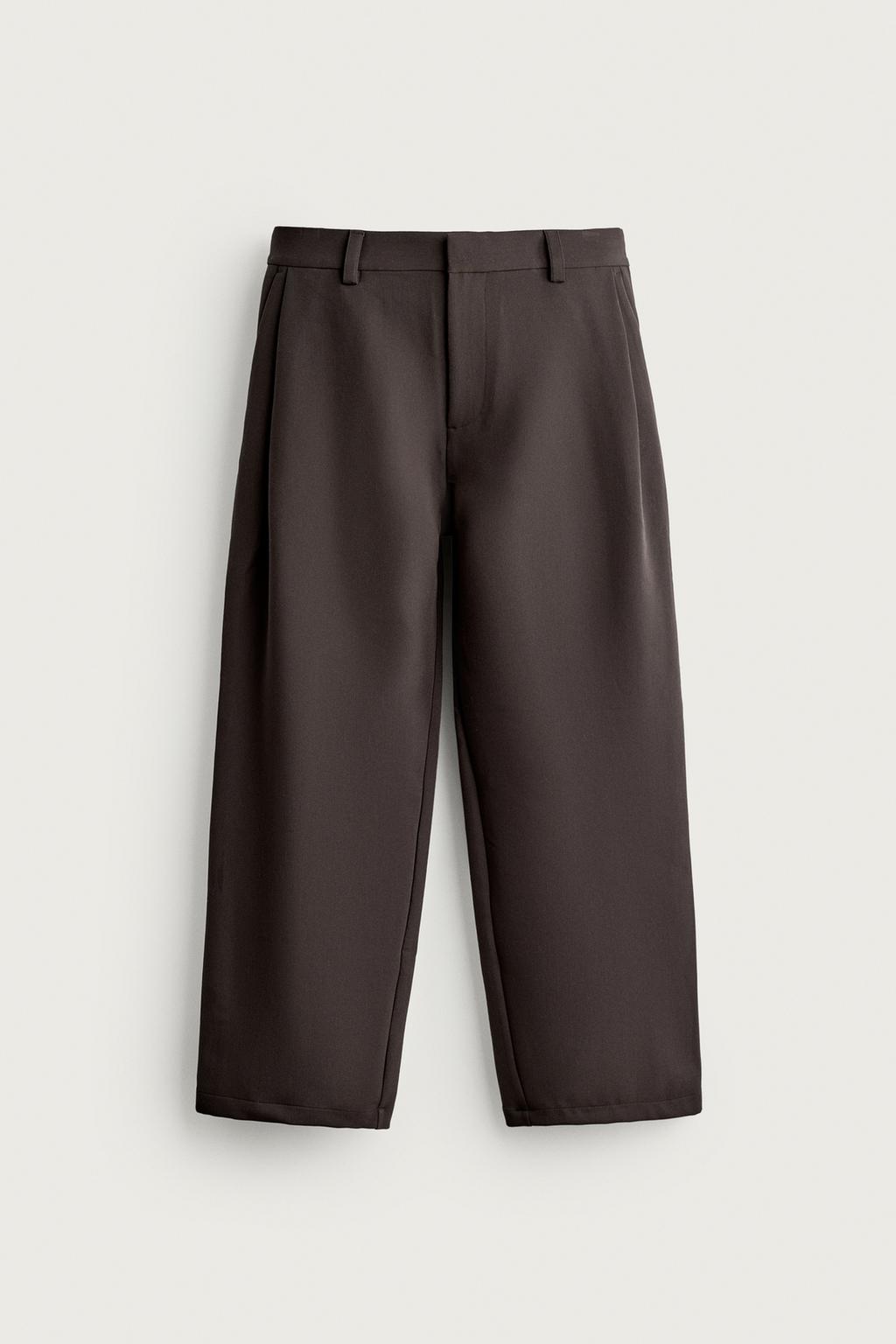 SIDE PLEAT WIDE-LEG TROUSERS