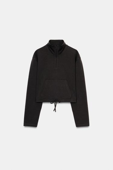 INTERLOCK POLO SWEATSHIRT - Dark charcoal grey by Zara - Image 1