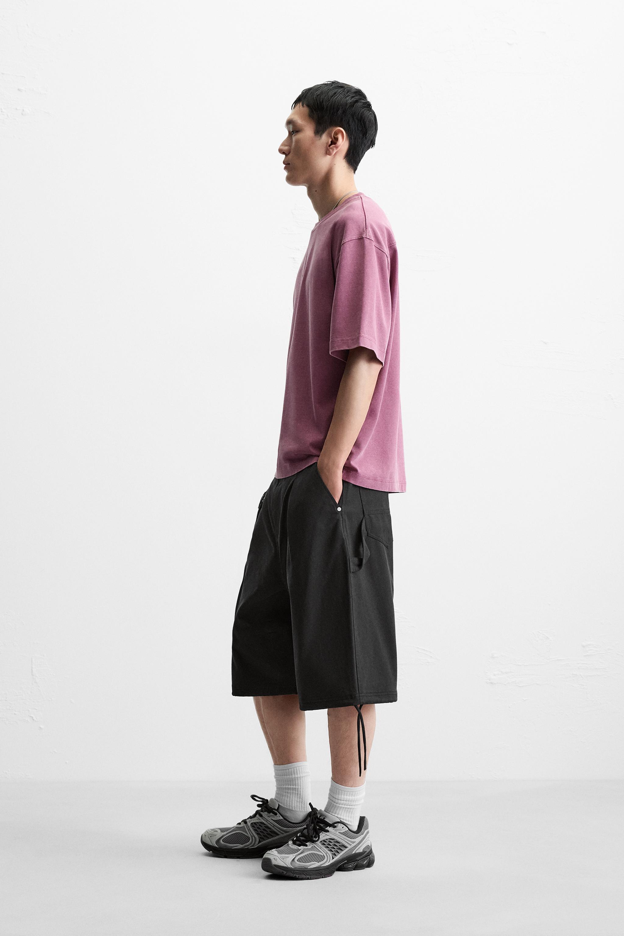 ウォッシュド刺繍Tシャツ - ラズベリー | ZARA Japan / 日本