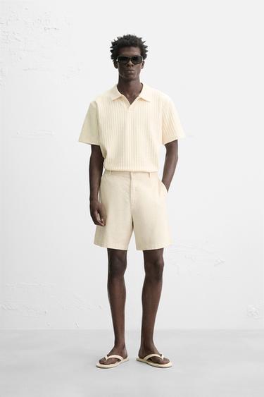 TEXTURED POLO SHIRT - Ecru by Zara - Image 0