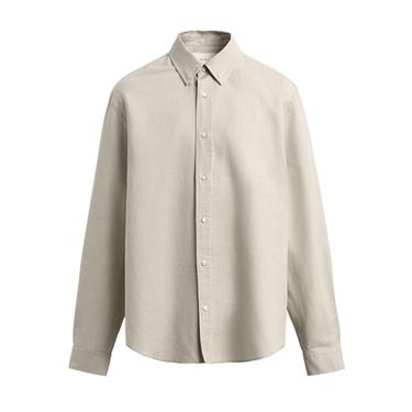 REGULAR FIT HEMP-COTTON SHIRT - Sand by Zara