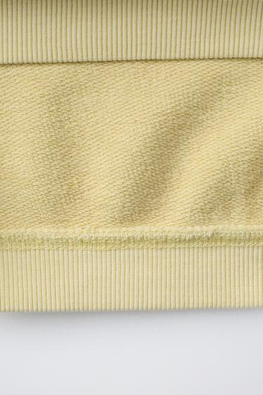 WIDE-LEG SWEATSHIRT AND TROUSERS SET WITH LABEL - Yellow by Zara - Image 4