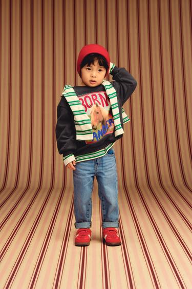 ÁO NỈ IN HỌA TIẾT HÌNH NGỰA - Màu xám than từ Zara