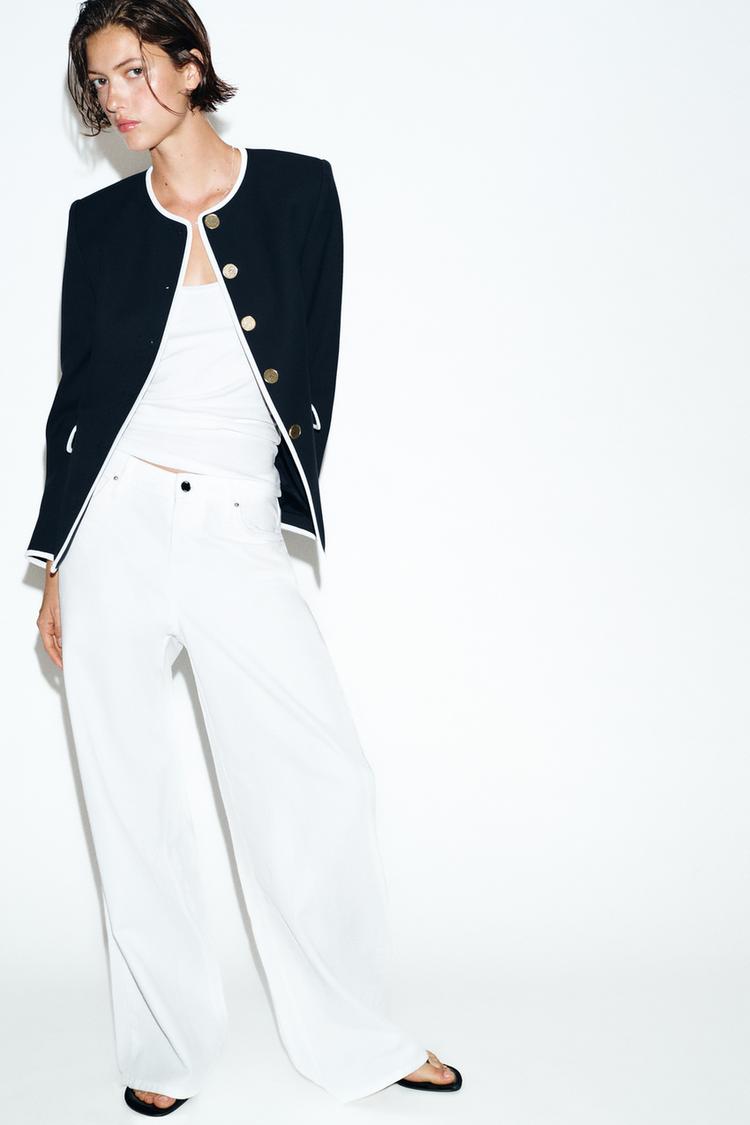 ZARA CONTRASTING PIPING BLAZER