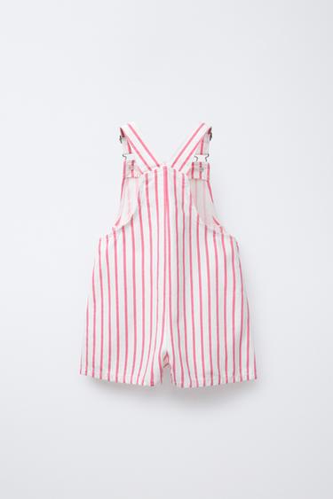 SALOPETTE EN SERGÉ RAYÉ - Rose de Zara - Image 1