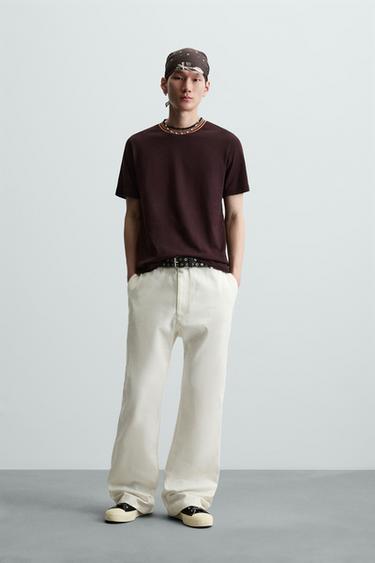 CALÇA FLARE FIT - Branco-marfim da Zara - Imagem 0