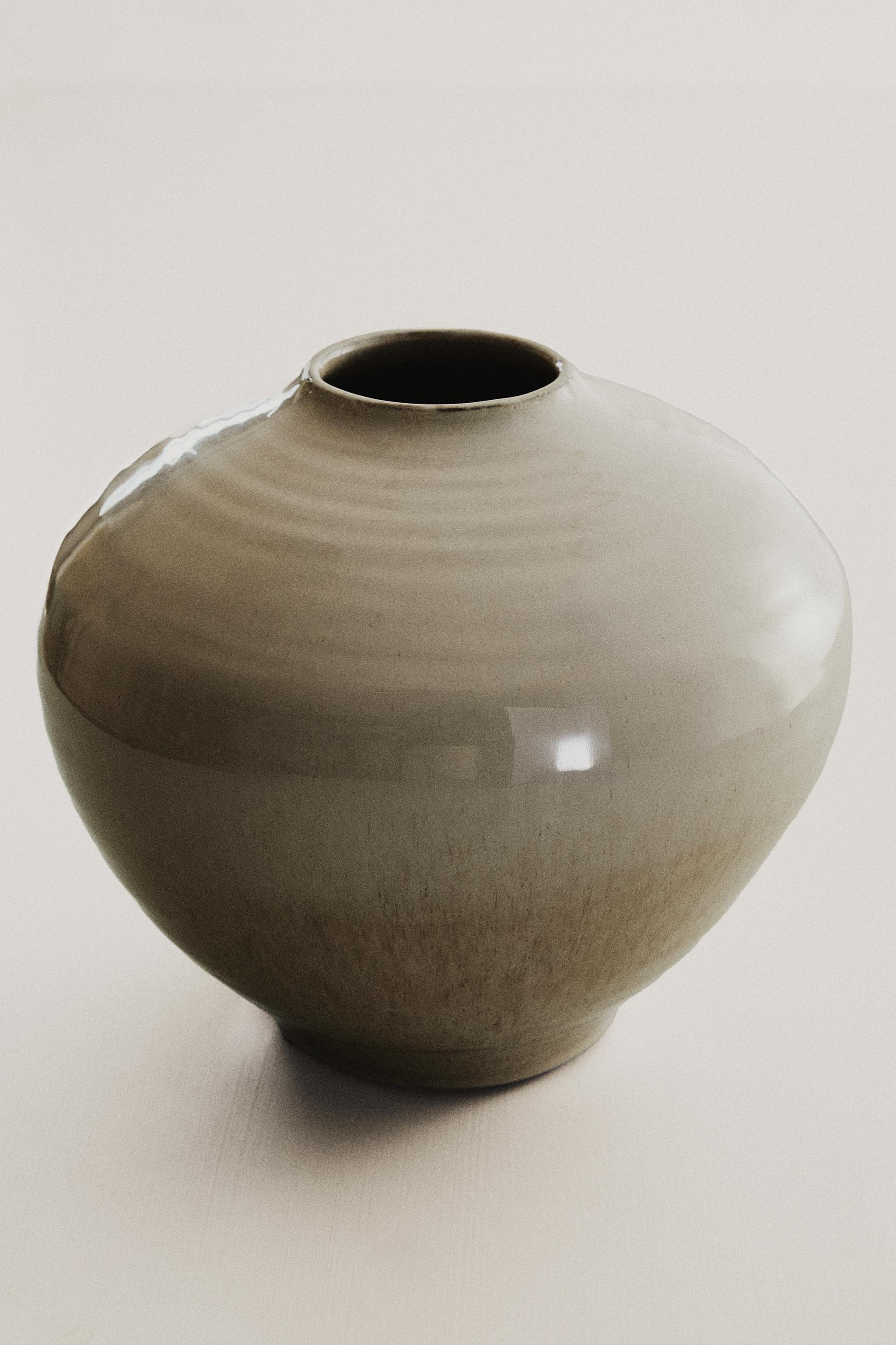 ENAMELLED STONEWARE VASE