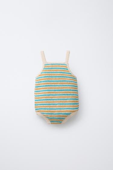 BARBOTEUSE EN MAILLE À RAYURES - 474 de Zara - Image 1