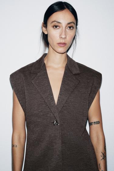 BUTTONED WAISTCOAT - brown vigore by Zara - Image 1