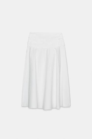 VOLUMINOUS MIDI SKIRT - White by Zara - Image 9