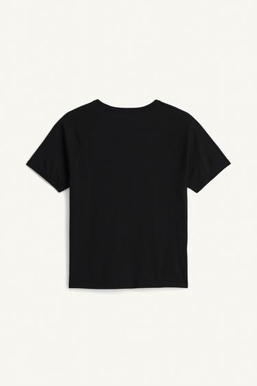 RELAXED FIT CORAL EMBROIDERED T-SHIRT - Black by Zara - Image 5