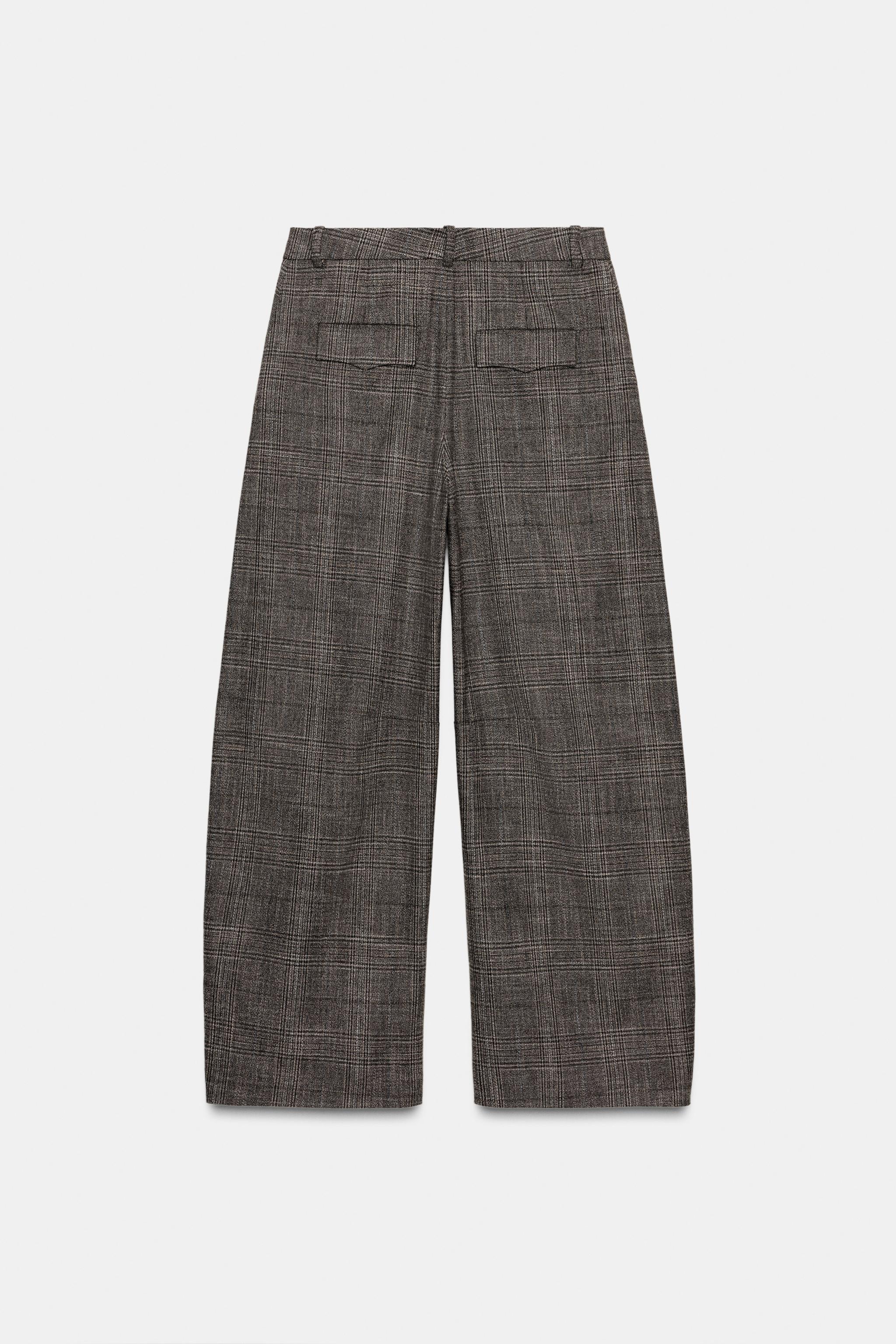CHECKED WOOL BALLOON PANTS ZW COLLECTION
